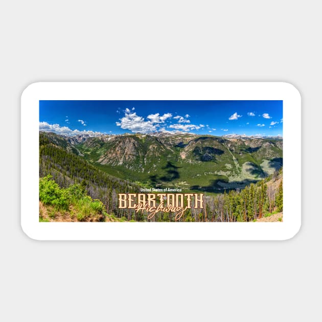 Beartooth Highway Wyoming and Montana Sticker by Gestalt Imagery